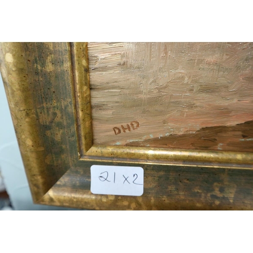 217 - Pair of oils on board signed DHD - Venetian scenes