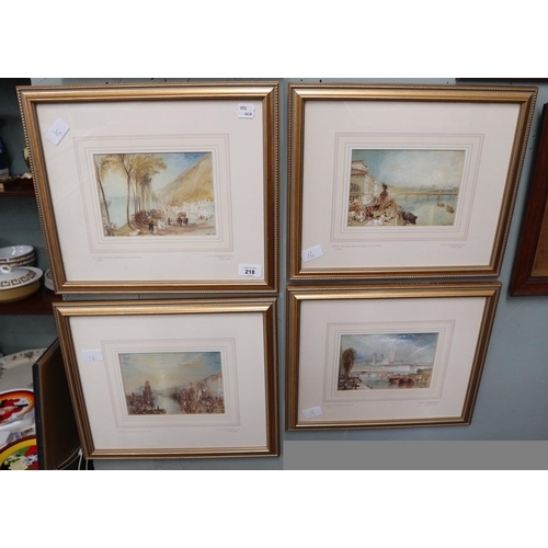 218 - Set of 4 prints by J W M Turner