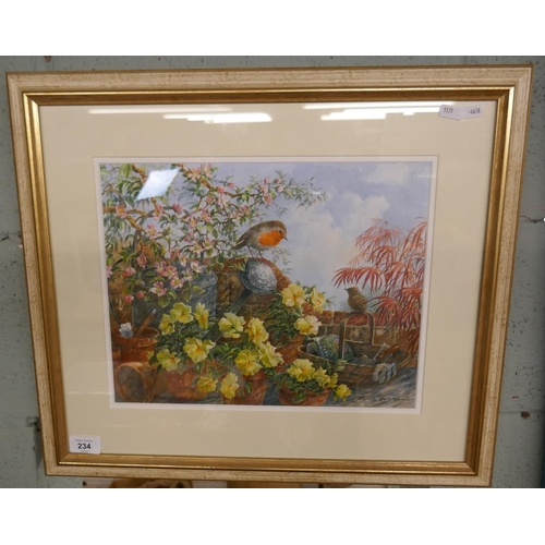 234 - Watercolour - The Fledgling by Peter Hodge - Approx image size: 35cm x 27cm