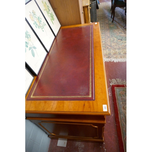 236 - Leather top pedestal desk