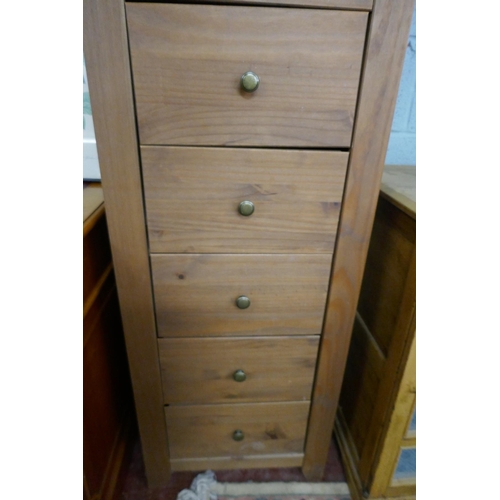 241 - Tall chest of 5 drawers - Approx W: 53cm D: 39cm H: 121cm