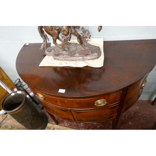 247 - Mahogany inlaid demi-lune sideboard