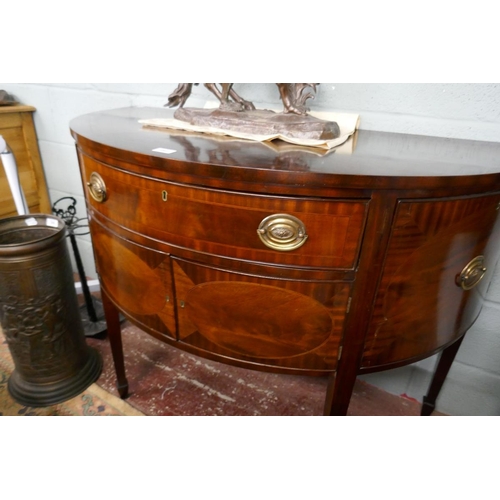 247 - Mahogany inlaid demi-lune sideboard