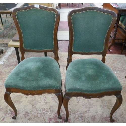 253 - Set of 6 antique upholstered dining chairs