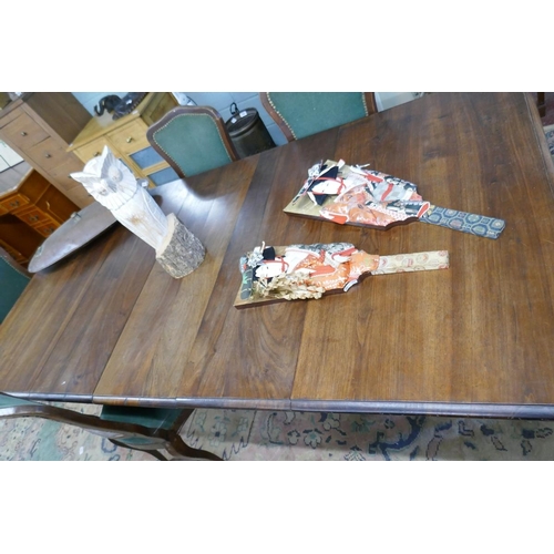 254 - Antique French walnut extending table with 3 leaves - Approx size fully extended L: 214cm W: 105cm H... 