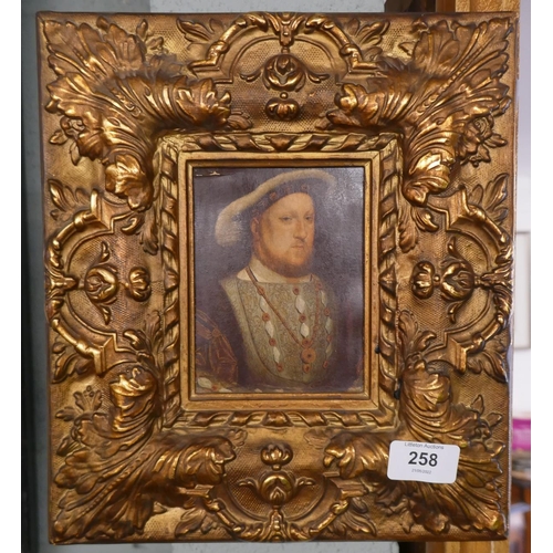 258 - Print of Henry 8th in gilt frame