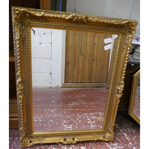 261 - Bevelled glass mirror in gilt frame