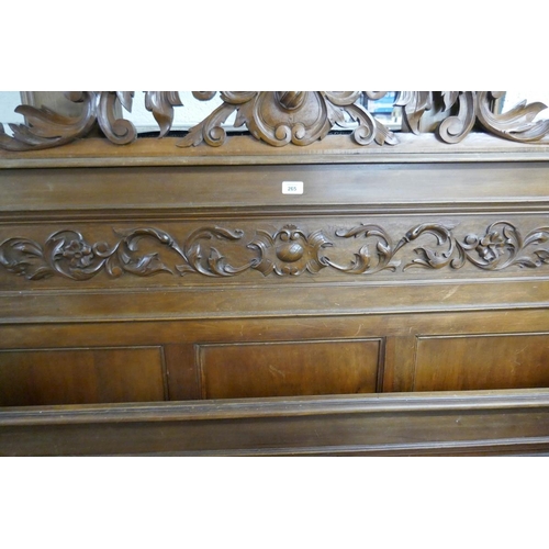 265 - French carved walnut double bed