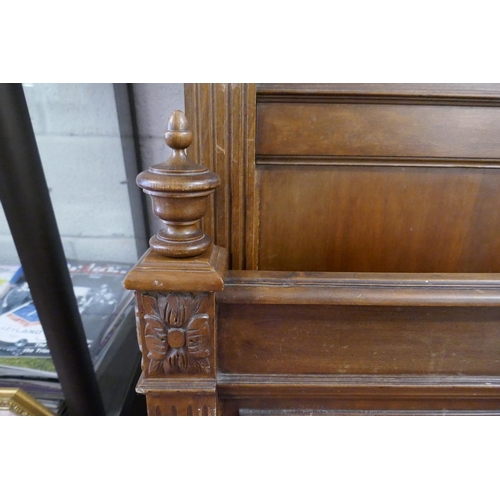 265 - French carved walnut double bed