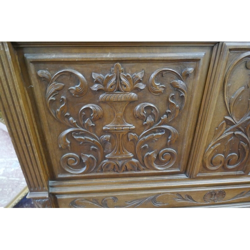 265 - French carved walnut double bed