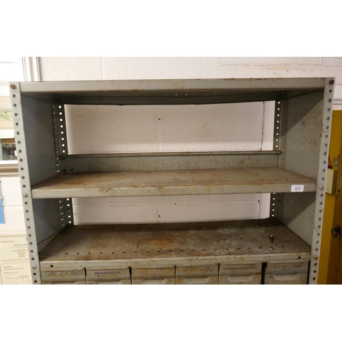 271 - Metal drawer unit - Approx W: 92cm D: 31cm H: 204cm