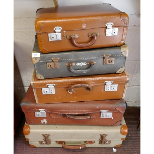 275 - 5 vintage suitcases