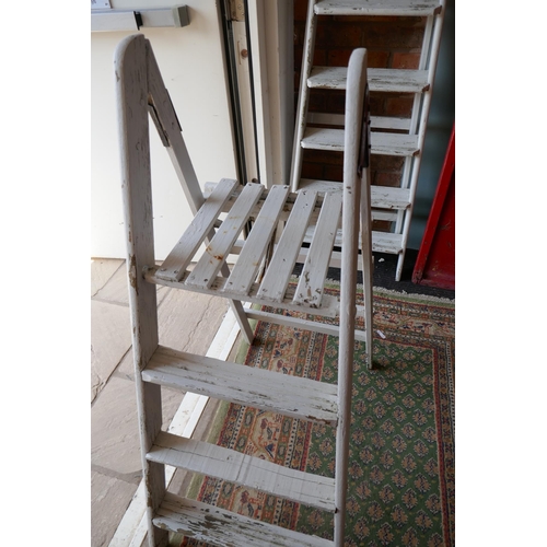 277 - 2 vintage wooden step ladders