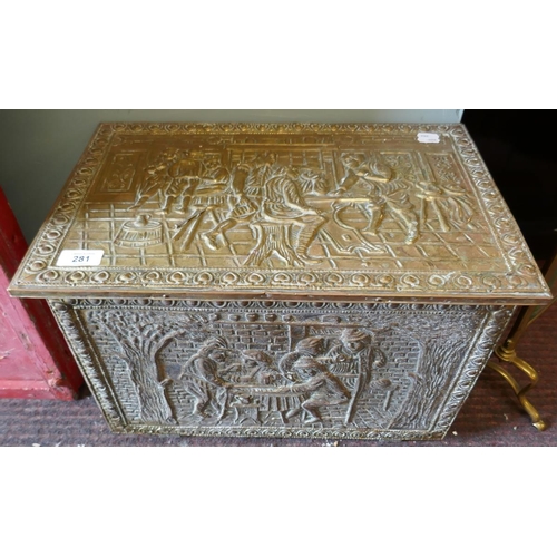 281 - Brass coal box