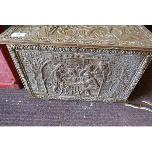 281 - Brass coal box