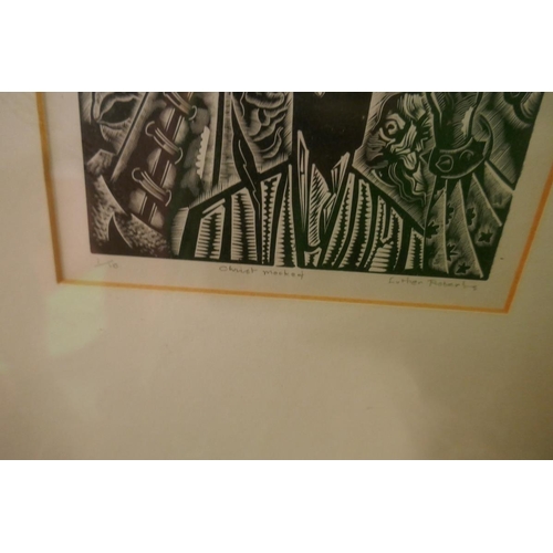 289 - L/E wood-block print 1/10 Jesus Mocked by Luther Cam Roberts