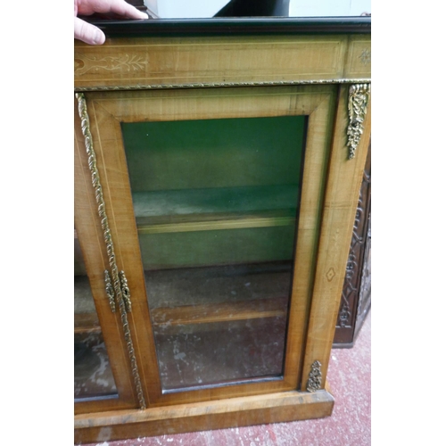 296 - Inlaid walnut peer cabinet with ormolu mounts - Approx W: 107cm D: 32cm H: 99cm