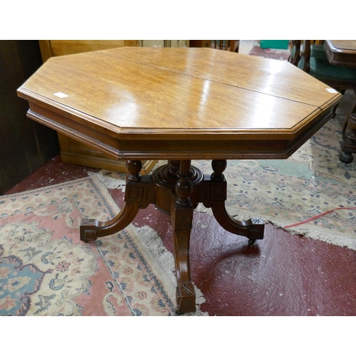 298 - Edwardian octagonal oak table