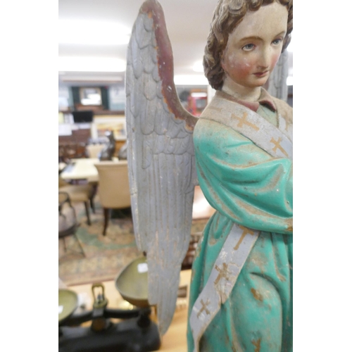 300 - Plaster statue of a angel - Approx height: 59cm