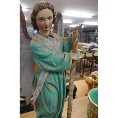 300 - Plaster statue of a angel - Approx height: 59cm