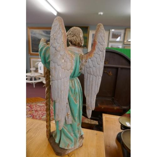 300 - Plaster statue of a angel - Approx height: 59cm