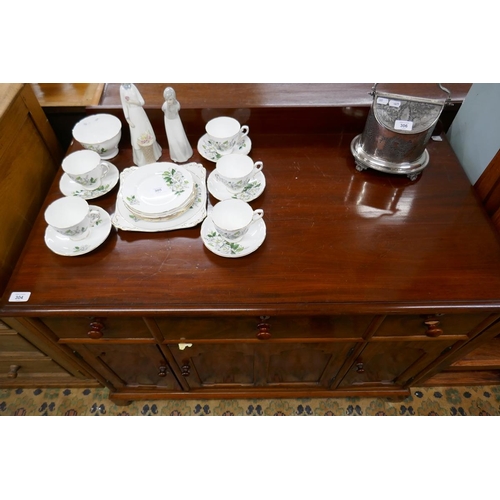 304 - Mahogany and walnut sideboard - Approx W: 109cm D: 58cm H: 90cm