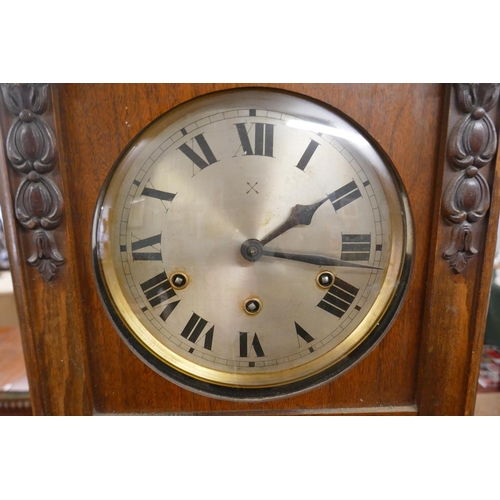 307 - 1920's Art Deco wall clock with Westminster chimes