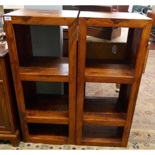 310 - Pair of hardwood shelf units - Approx W: 43cm D: 33cm H: 104cm