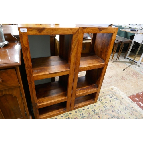 310 - Pair of hardwood shelf units - Approx W: 43cm D: 33cm H: 104cm