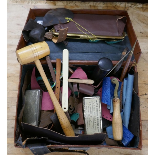 313 - P.O.W. leathersmiths case and contents