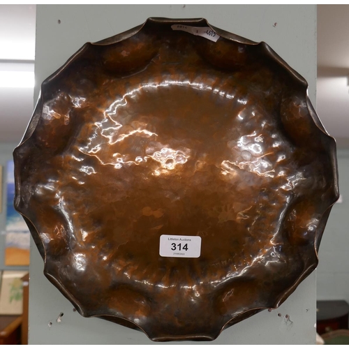 314 - Hand beaten copper dish