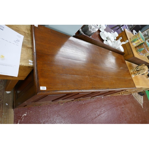 316 - Large antique oak mule chest with original candle box and drawers to interior - Approx W: 145cm D: 5... 