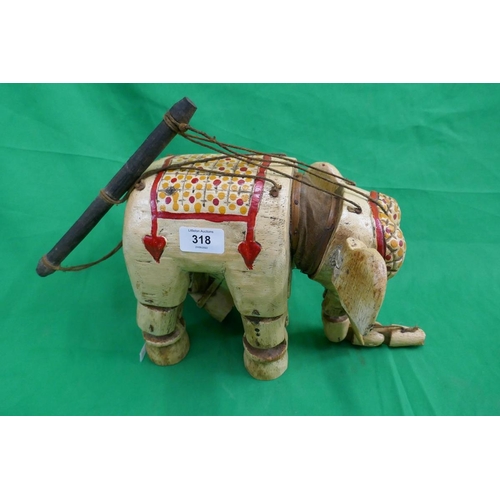 318 - Vintage marionette elephant puppet - Approx height: 22cm