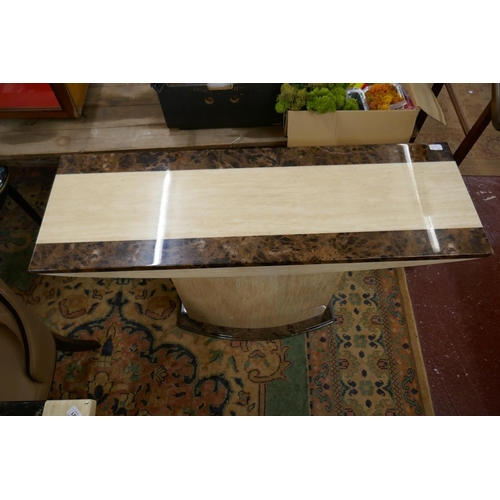 321 - Marble effect dining table with console table - Approx L: 180cm W: 100cm H: 75cm