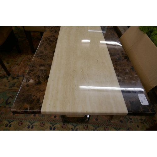 321 - Marble effect dining table with console table - Approx L: 180cm W: 100cm H: 75cm