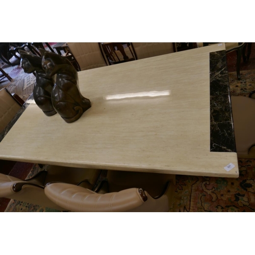 321 - Marble effect dining table with console table - Approx L: 180cm W: 100cm H: 75cm