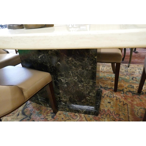 321 - Marble effect dining table with console table - Approx L: 180cm W: 100cm H: 75cm