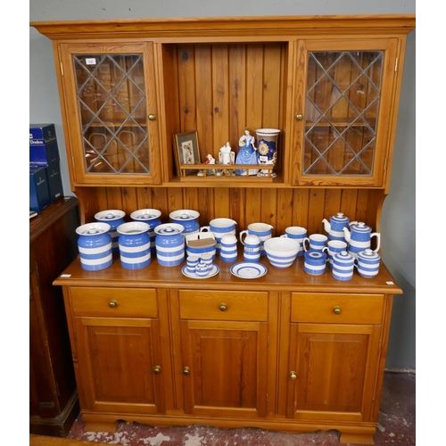 334 - Pine dresser - Approx W: 141cm D: 47cm H: 182cm