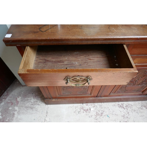 345 - Mahogany mirror-back sideboard - Approx W: 119cm D: 43cm H: 167cm