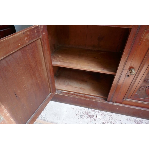 345 - Mahogany mirror-back sideboard - Approx W: 119cm D: 43cm H: 167cm