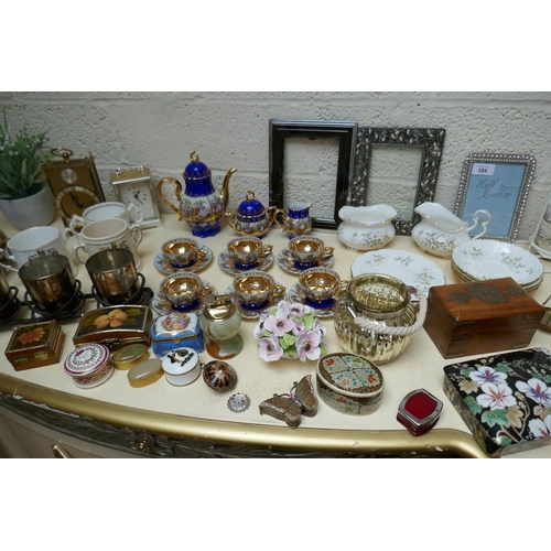 354 - Collectables to include postage scales Royal Albert pill boxes etc