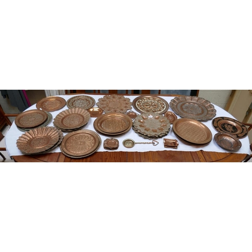 356 - Collection of copper display plates