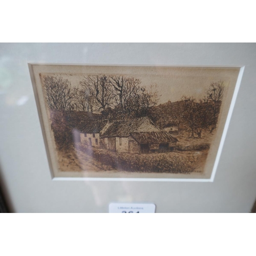 364 - 3 late 19thC etching inscribed ands initialled F.E.E