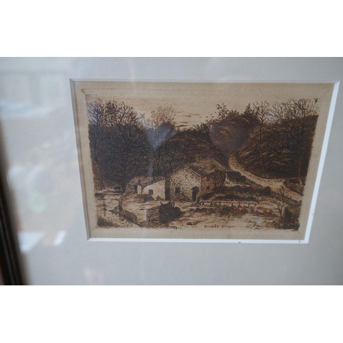 364 - 3 late 19thC etching inscribed ands initialled F.E.E