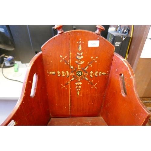 369 - Antique child's seat with original paintwork