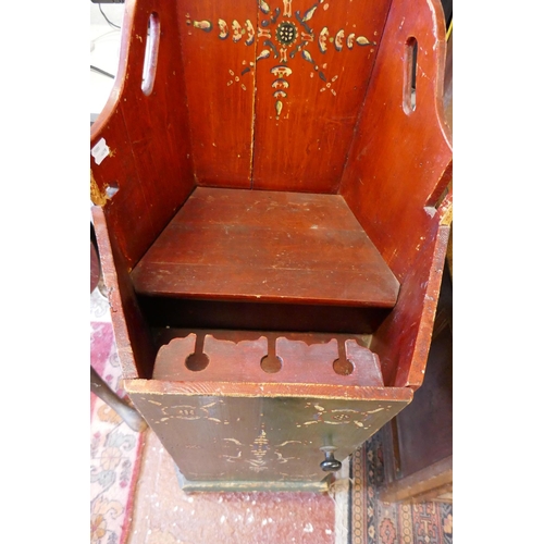 369 - Antique child's seat with original paintwork