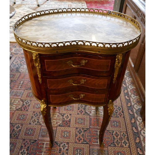 373 - French kingwood and ormolu mounted kidney shaped chest