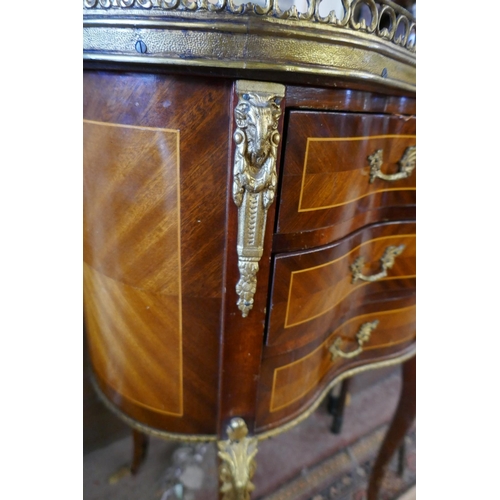 373 - French kingwood and ormolu mounted kidney shaped chest