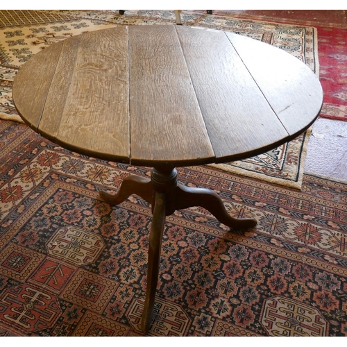 383 - Antique oak tripod table