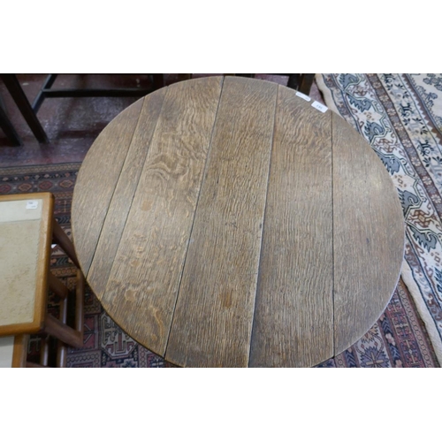 383 - Antique oak tripod table